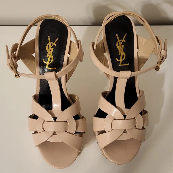 ysl beige sandals